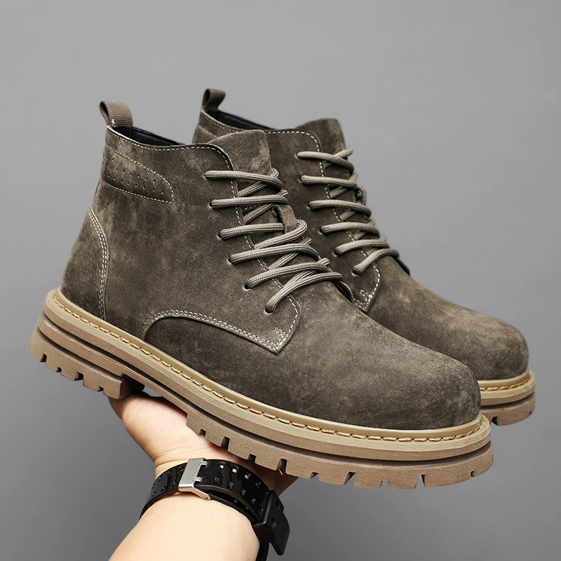 Мартенсы, стиль ботинки для отдыха, высокие туфли, демисезонная модная обувь, натуральная кожа