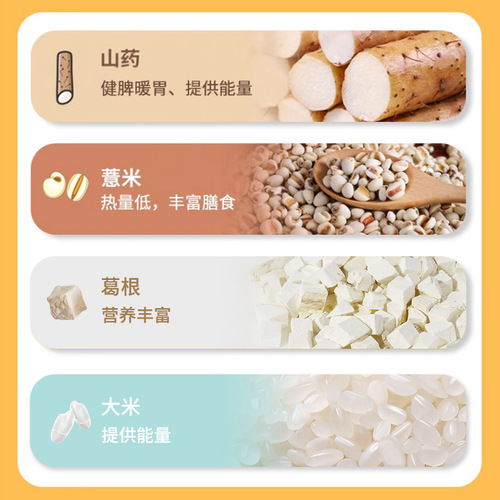 Wholesale Yam, Kudzu, and Coix Seed Porridge – Original-Flavor Coix Seed Powder for Quick-Prep Breakfast Drinks & Instant Whole-Grain Delight