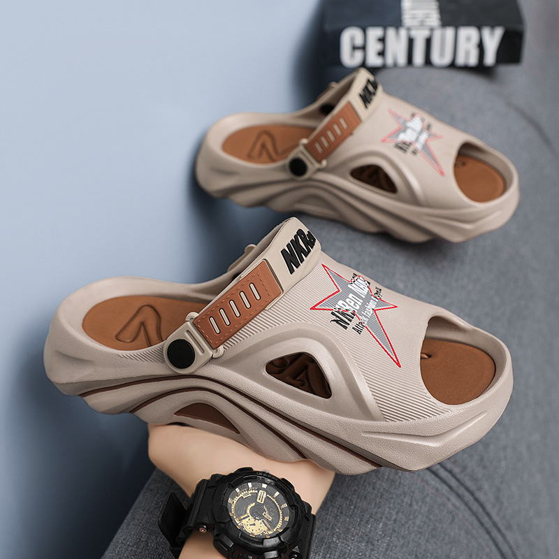 Hoogwaardige zomerslippers voor heren met hak, geschikt voor autorijden en werk, multifunctioneel, antislip, slijtvast en ideaal voor op het strand._voghion.com