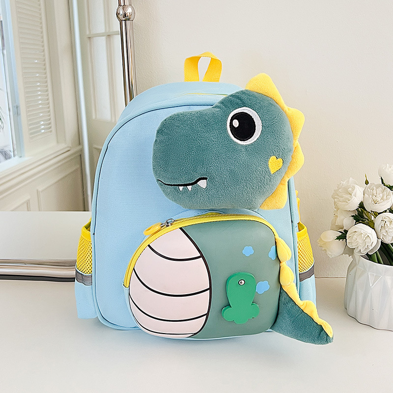 Nuevo dinosaurio niño mochila lindo muñeca de peluche bebé fuera de bocadillos mochila antideslizante niña mochila