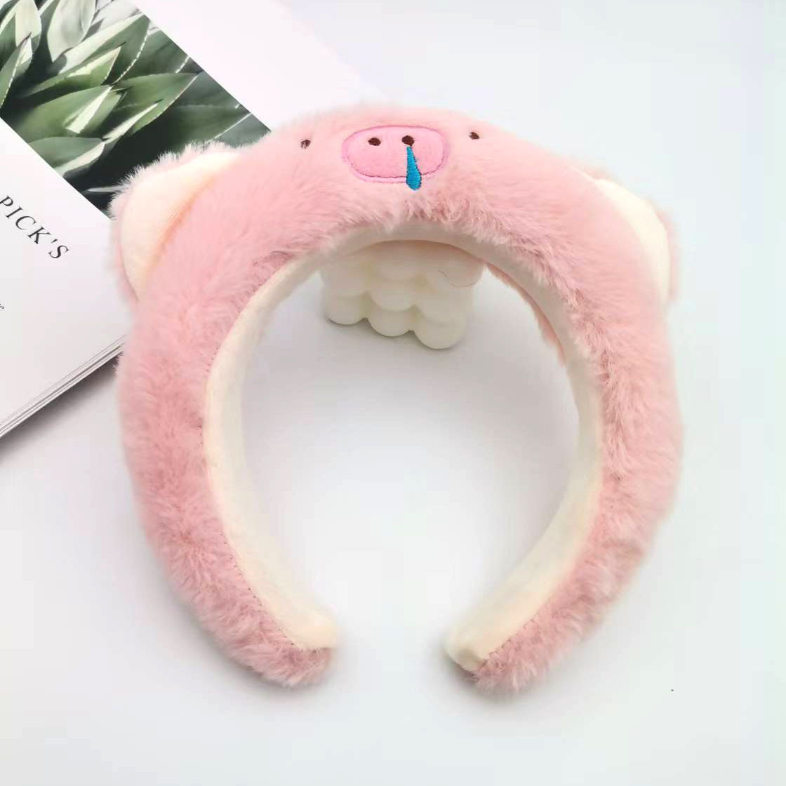 Snot pig headband-dark pink