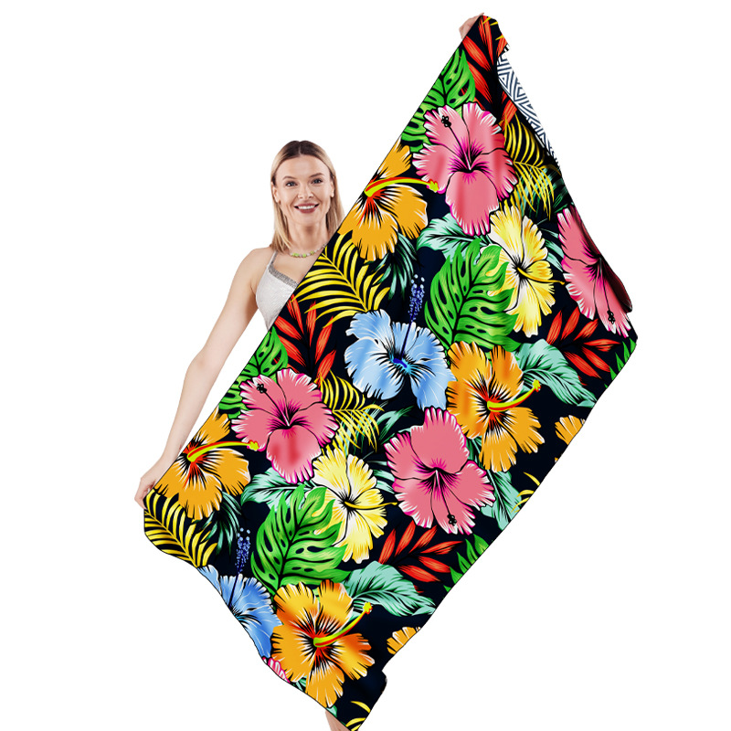 Europa y América transfronterizos toallas de playa doble terciopelo microfibra impresa digital toallas de playa toallas de baño de playa natación