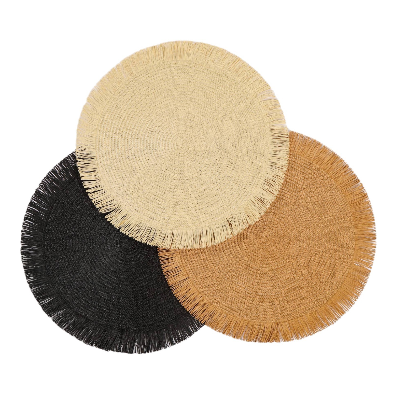 Manteles individuales redondos de ratán, manteles individuales de estilo japonés para frutas, manteles individuales para mesa de centro, manteles individuales, vajilla exclusiva transfronteriza