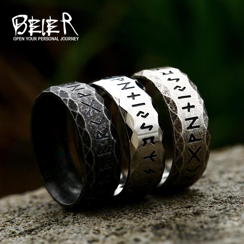 BEIER nuevo acero inoxidable coreano moda hombres y mujeres anillo europeo y americano retro simple titanio anillo de acero pulsera al por mayor