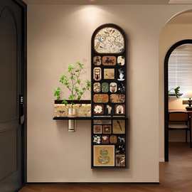 中古风玄关装饰画2026新款水培绿植高级感入户正对门走廊过道挂画