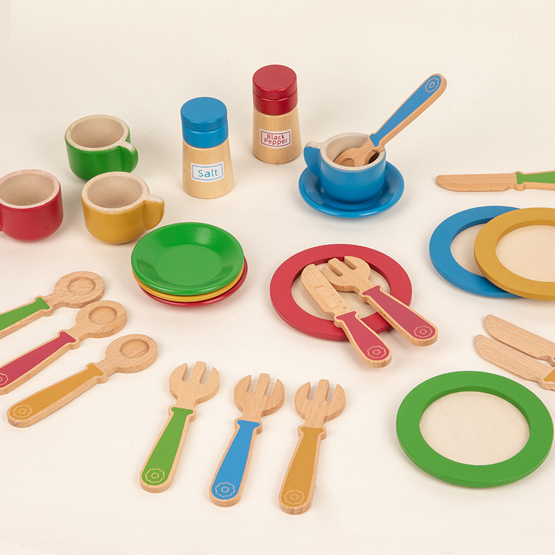 CE CPC madera juguetes de cocina para niños simulación frutas y verduras Sarah café pan pan para niños y niñas juego de casa