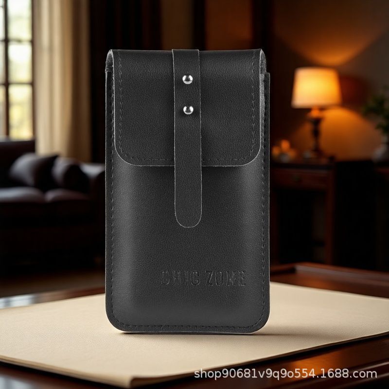 Leather Mobile Phone Bag for Men, Ultra-Thin Waterproof Belt, Multi-Functional Waist Bag, Construction Site Work Mobile Phone Case, Hanging Bag Wholesale