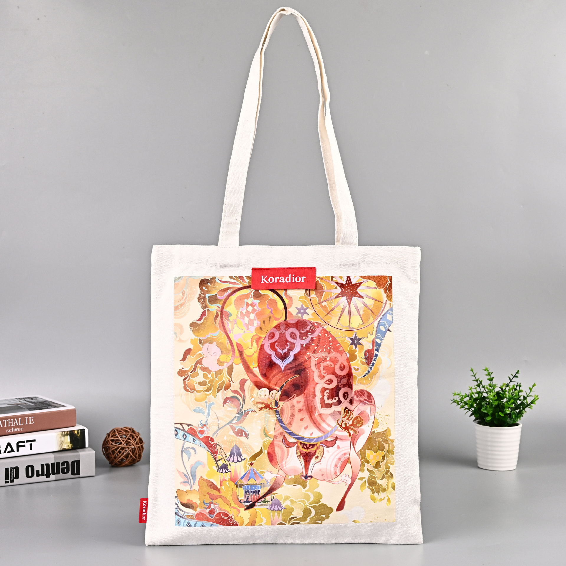 厂家供应批发印花手提按扣半漂棉布手提购物袋帆布袋棉布袋礼品袋