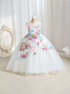 Winter girl's skirt, small princess costume, children's piano performance costume, evening dress