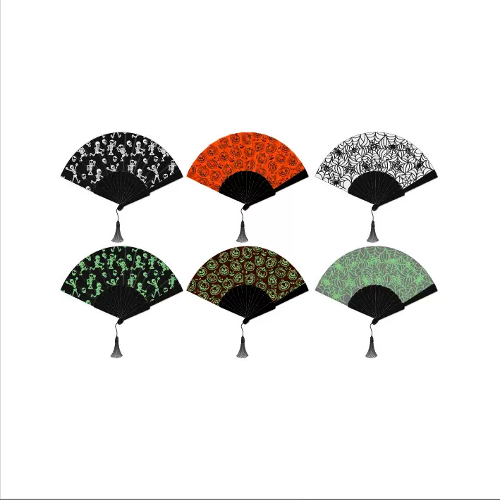 西班牙木扇礼品扇荷木铁木骨印刷可加流苏挂绳丝印菲林输出定制