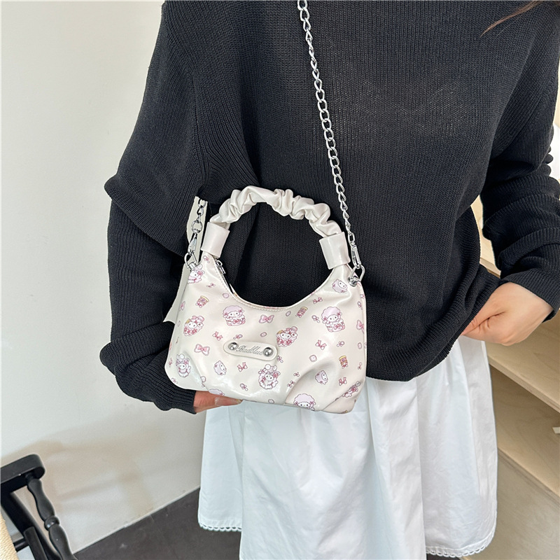 Bolsa coreana para mujeres 2026 verano nuevo lindo dibujo animado impresión bolso de mochila diaria dulce bolso de nube