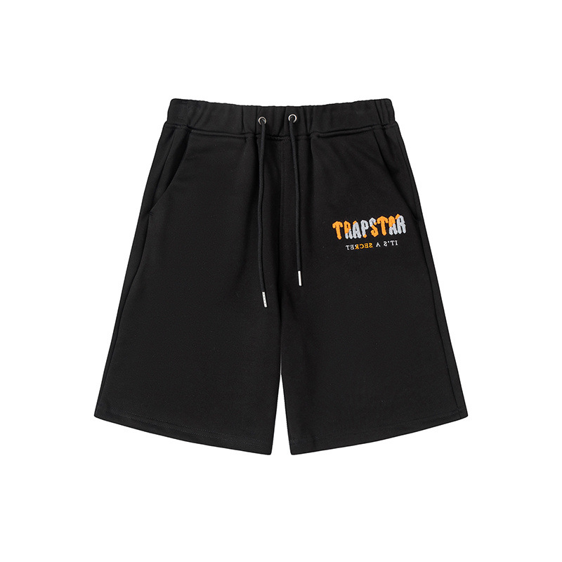 American Trapstar Letras Blanco Azul Toallas bordadas Casual Shorts Hombre y Mujer Deportivo Pantalones Marca image 9