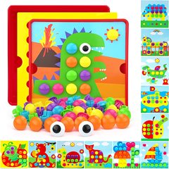 Cross-border best-selling children's button puzzle mushroom pegs early childhood educational toy for cognitive development, color recognition, and assembly