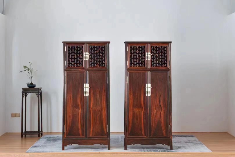 南美红酸枝微凹黄檀圆角柜衣柜书柜储物柜仿古典新中式红木家具