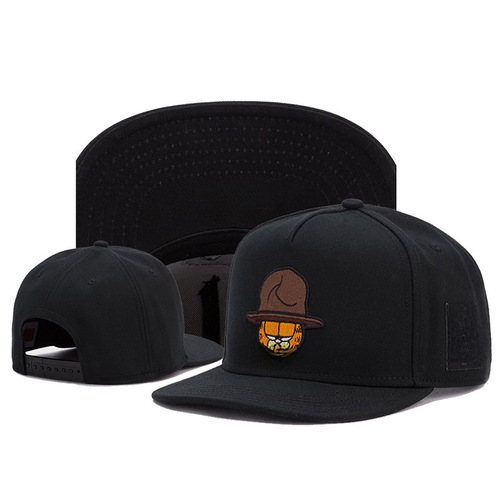 Cross-border Bestseller: European & American Style Garfield Embroidered Hip-Hop Flat-Brimmed Hat – Unisex Baseball Cap for Sun Protection & Street Dance Looks