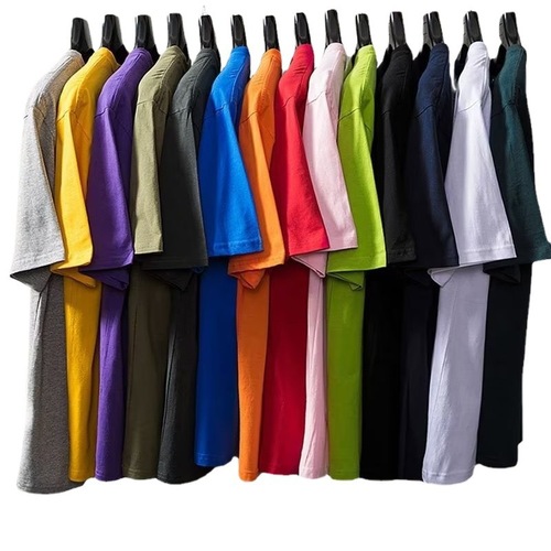 Heavyweight pure cotton summer trend solid pure white versatile loose fitting crew neck short sleeve T-shirt for men as a base layer top