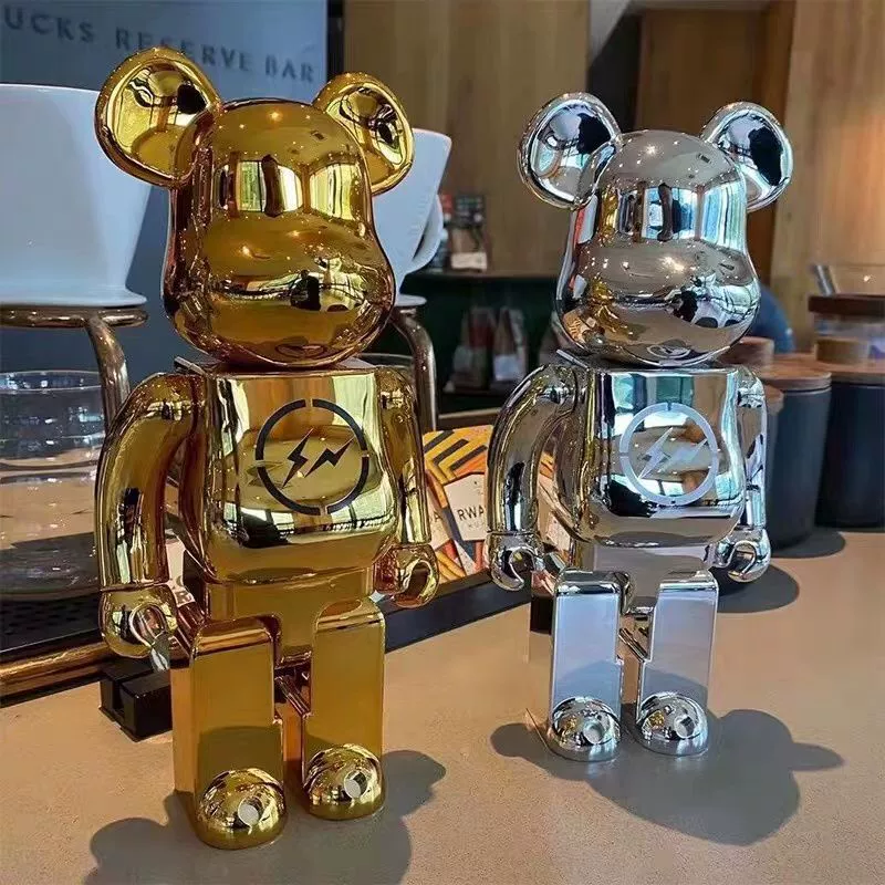 Bearbrick Violent Bear 1000%Plating Tide Playing Bear Hand -Office Toys Home Locker Ladder Van Gogh Qianqiu