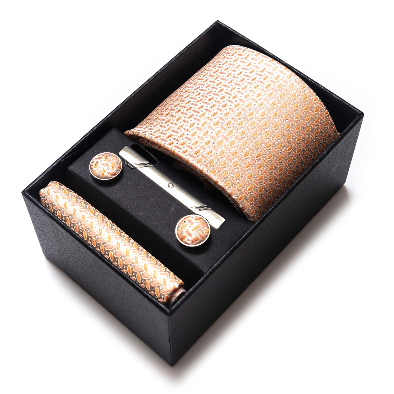 Set de Caja de Regalo con Corbata de Negocios para Hombre de Rayón Jacquard para Boda