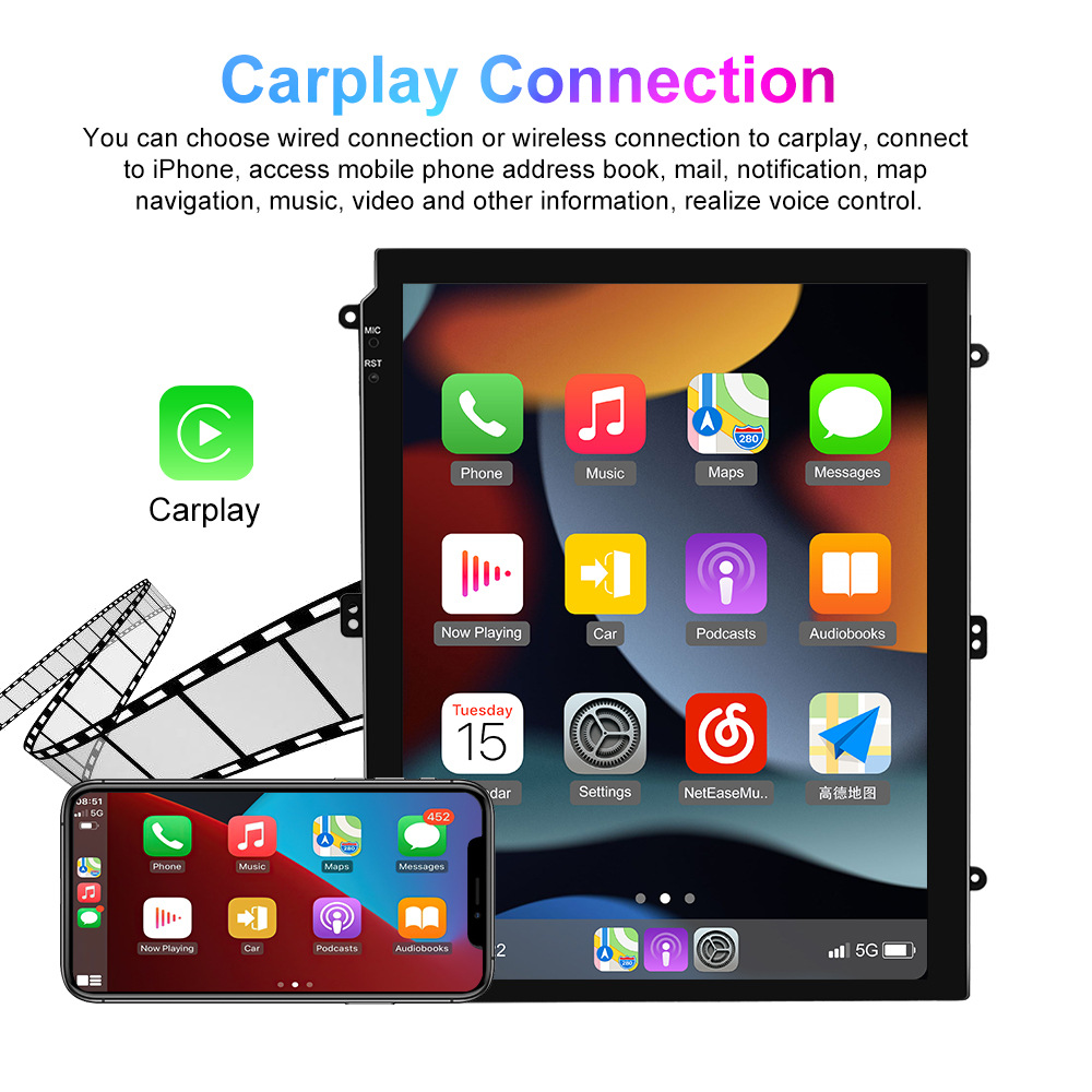 9.7inch Vertical Screen Car Android Navigator Wireless Carplay Wifi Network Gps Real-Time Navigation All-In-One Machine