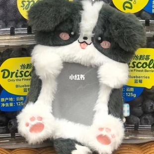 Cute Animal Small Card Plush Card Holder Korean ins Campus Photo Meal Card Idol Display Puppy Bag Pendant