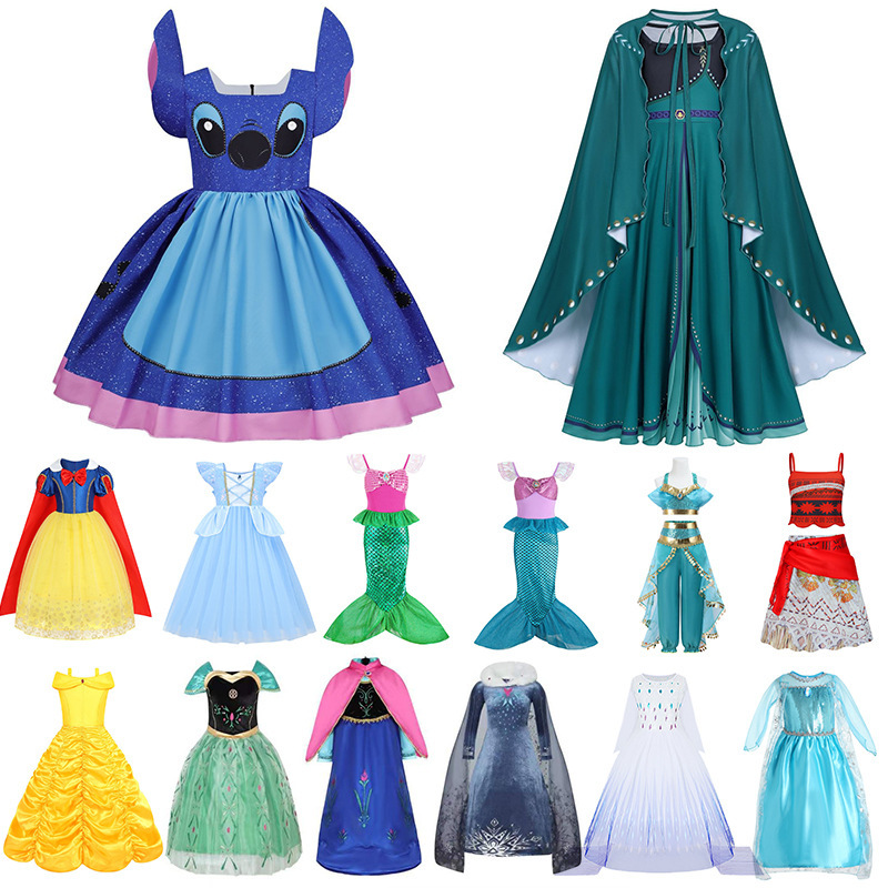 Autumn and Winter Elsa Princess Christmas Dress Girls Long-Sleeved Dress Cosplay Costume Role Play Clothing Autumn and Winter Elsa Princess Christmas Dress Girls Long-Sleeved Dress Cosplay Costume Role Play Clothing