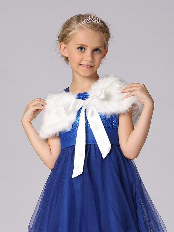 Una pieza de entrega de la niña chal 2024 nueva ropa para niños moda estilo coreano chal peludo accesorios para niños