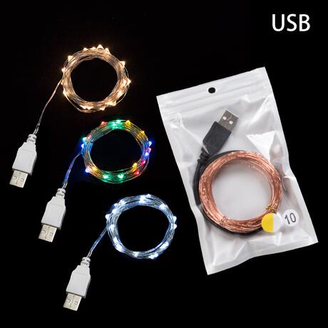 USB Colorful String Lights Led Holiday Lights Christmas Wedding Amazon Decorative Star String Lights USB Copper Wire Lights