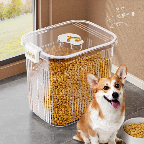 Cat food storage bucket dog food buckle sealed bucket insect-proof and moisture-proof household pet food storage box large capacity