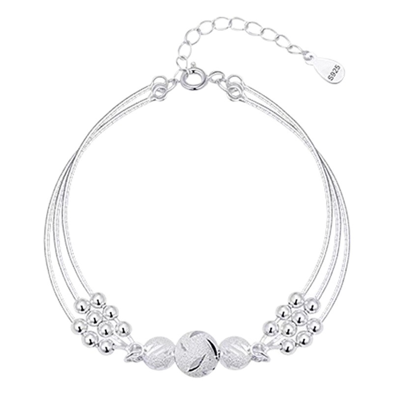 Multi-capa tallada suerte perlas pulsera niñas pulsera nicho diseño simple luz lujo exquisita joyería de moda