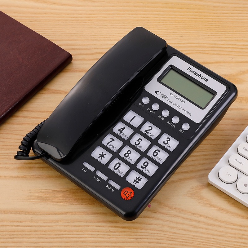 电话机跨境电话商务固定座机来电显示办公家用酒店英文KX-T2007