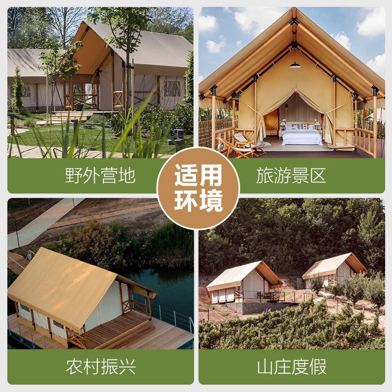 Tiendas de madera sólida de Wild Luxury Hotel High-end Camping Residence Resort Scenic Spot Tiendas de madera