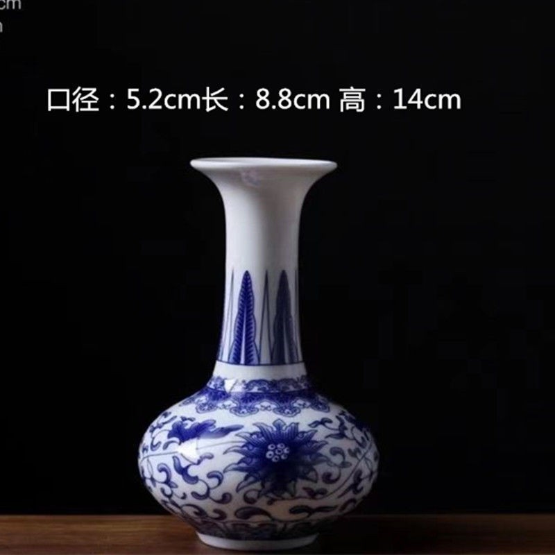 Vaso de escritorio de cerámica de porcelana pequeña boca mini hidroponía de flores retrógradas botellas de flores de porcelana