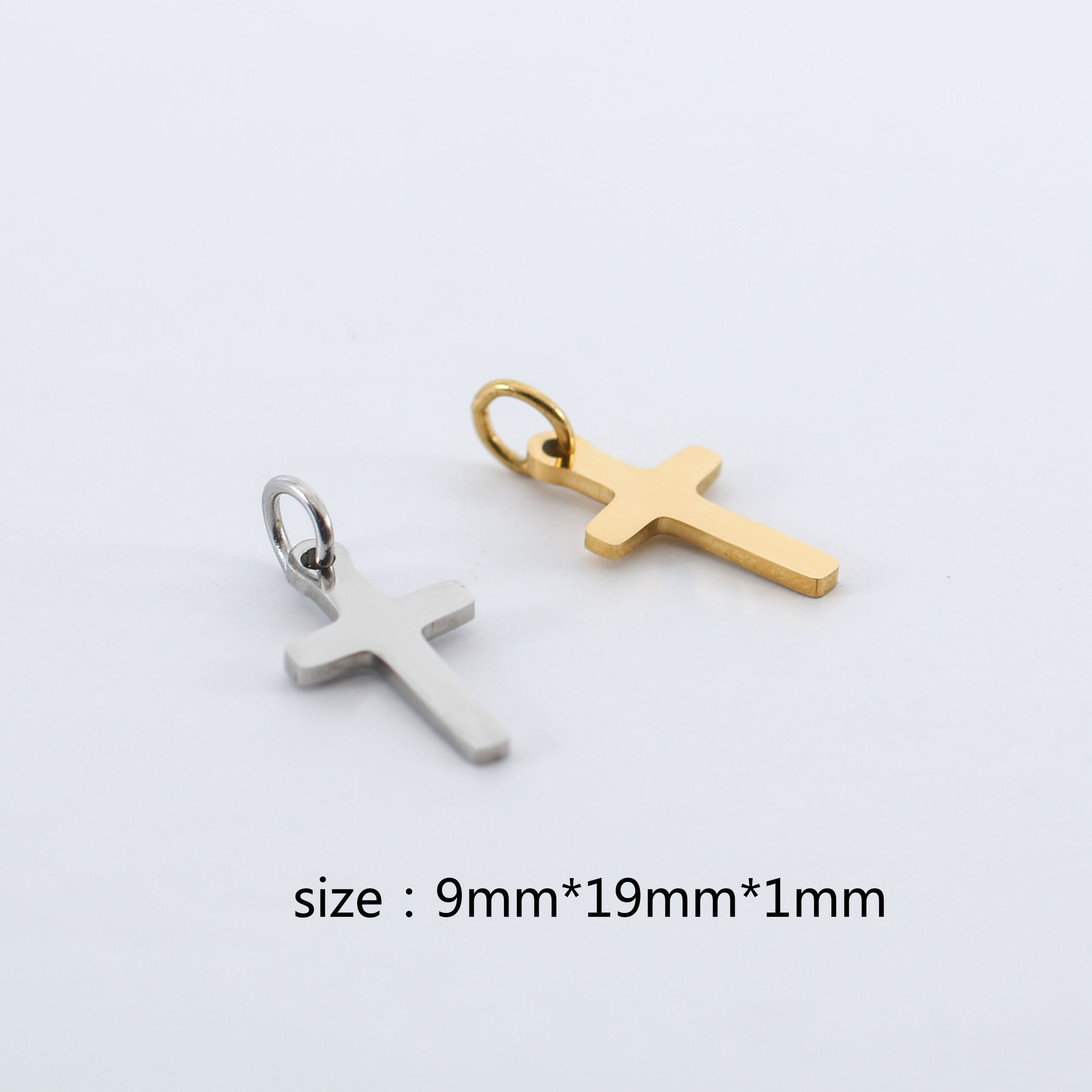 Cross Pattern All Seasons Season 5 PCS/Package 9*19mm 304 Stainless Steel Cross Pendant