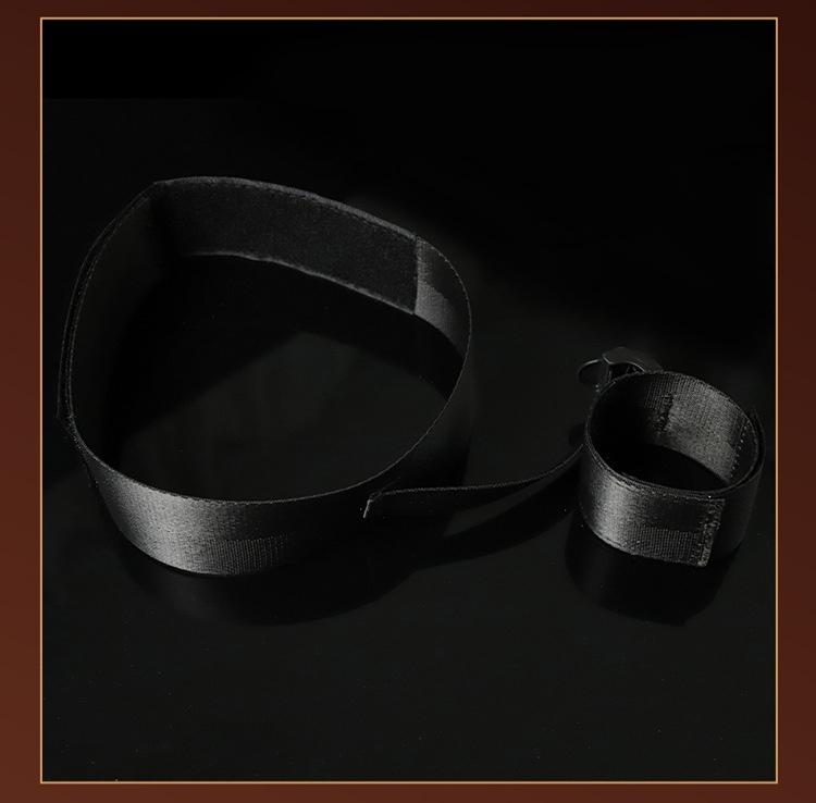 Jiuai Leather-Style Bondage Restraint Straps for Hands and Legs, Black Polyester SM Set — detail image 3