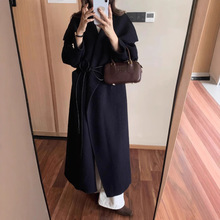 24秋冬新韩国东大门羊绒羊毛大衣毛呢围巾宽松长款外套女XG-1283
