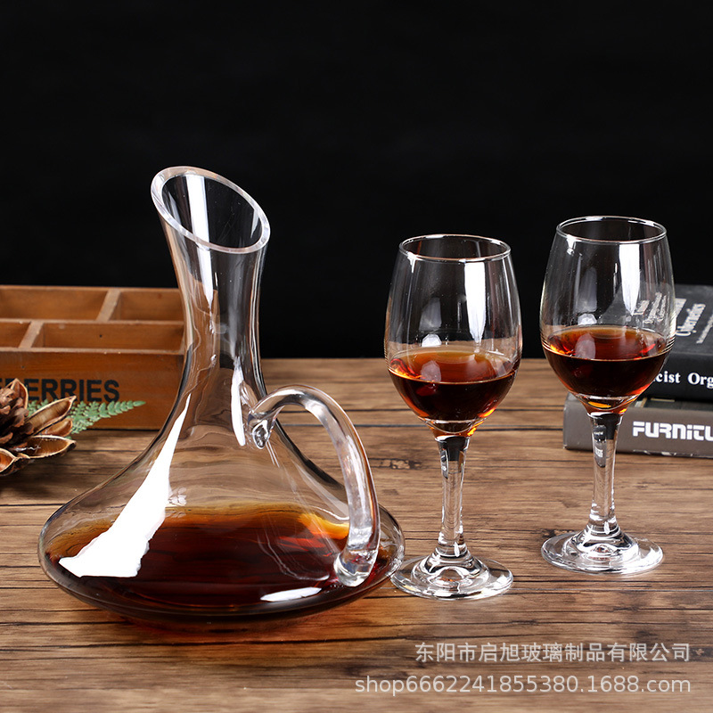 新品水晶醒酒器快速醒酒分酒器创意家用钠钙玻璃冷切口醒酒器套装