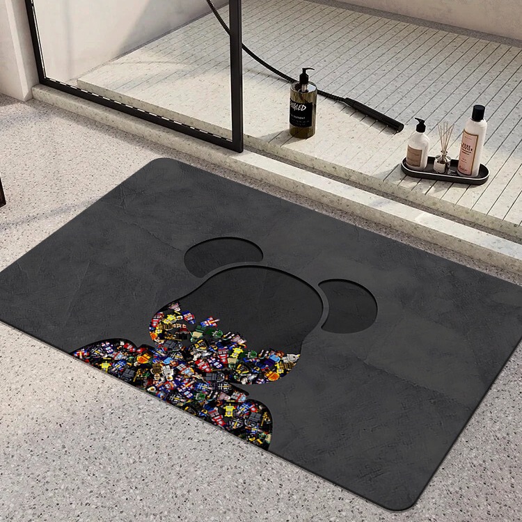 Cross-Border Bathroom Floor Mat Diatom Mud Bathroom Door Absorbent Quick-Drying Non-Slip Mat Trendy Brand Foot Mat Wholesale Floor