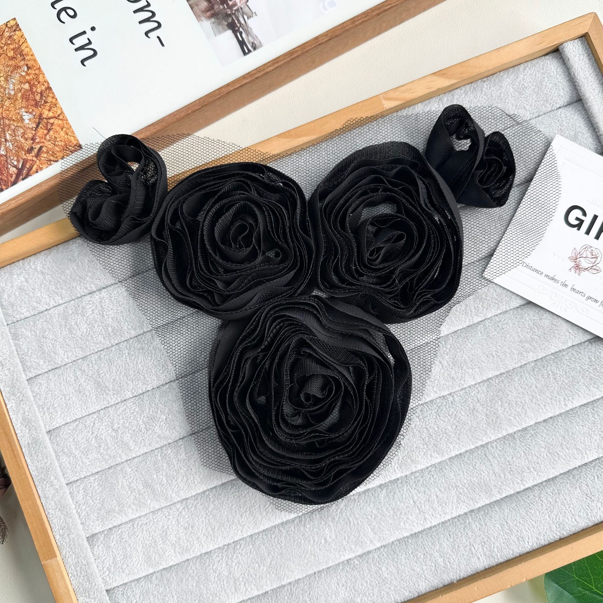 Decoración de rosas tridimensionales 3D multicapa de pliegues hechos a mano DIY accesorios de ropa suéter accesorios de envoltura