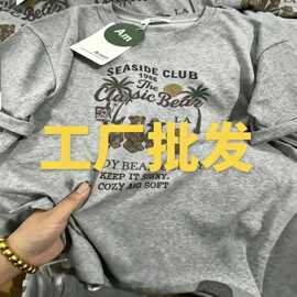2026夏季新款小熊印花T恤女生宽松减龄百搭休闲圆领上衣工厂批发