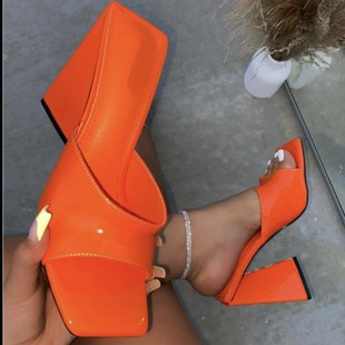 Summer New plus size European and American candy color fish mouth thick high heel buckle women's high heels heels