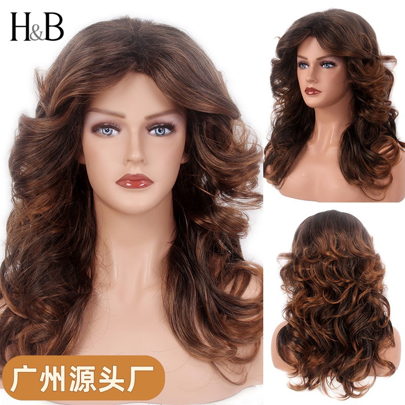 Shipped from Guangdong, European and American Retro Festival Wigs for Women, Feathered Layered Wavy Full Wigs Shipped from Guangdong, European and American Retro Festival Wigs for Women, Feathered Layered Wavy Full Wigs