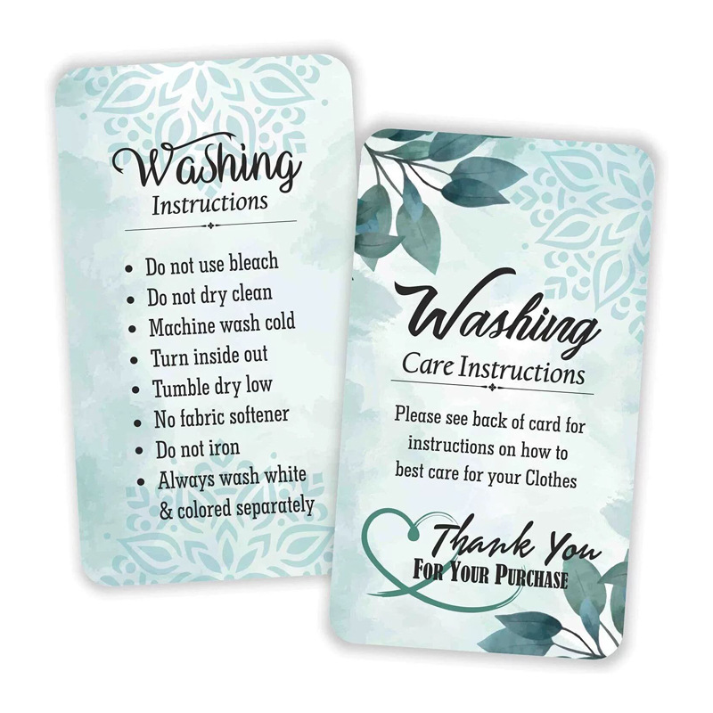 衬衫吊牌标签洗涤护理保养说明卡Washing Care Instruction Card