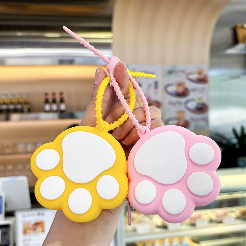 Хит продаж: милый кошелек-брелок в виде кошачьей лапки, мини-сумочка для помады и наушников, 2-в-1, персонализированный кулон, подарок оптом