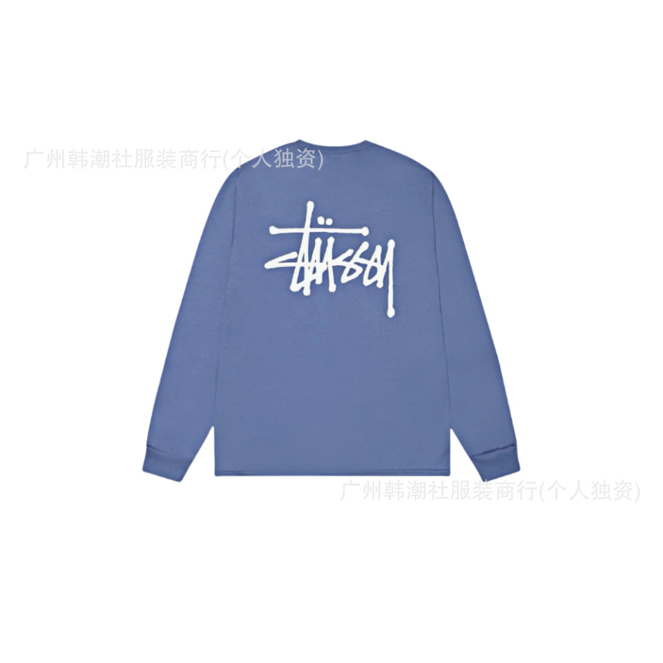 原標クロスボーダーの新型潮牌stuツアーの経典のアルファベットのプリントの丸首の長袖のtシャツは代行します。