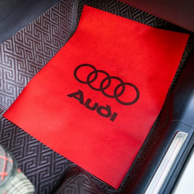 Universal Foot Pad | Paper Replaces Cowhide Foot Mat Paper - 50-sheets-of-enlarged-4253-red-audi-logo