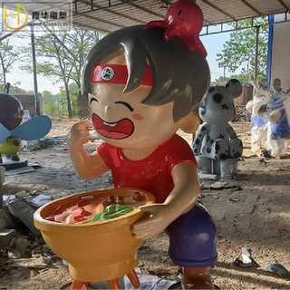 卡通模型雕塑玻璃钢公仔吉祥物形象制作网红雕塑摆件景观小品装饰