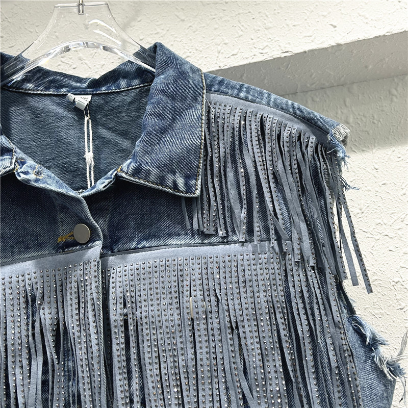 Pequeño diseño de chaqueta de diamante caliente sin mangas jeans de verano coreano 2024 delgado cintura alta corta chaleco de color sólido image 3