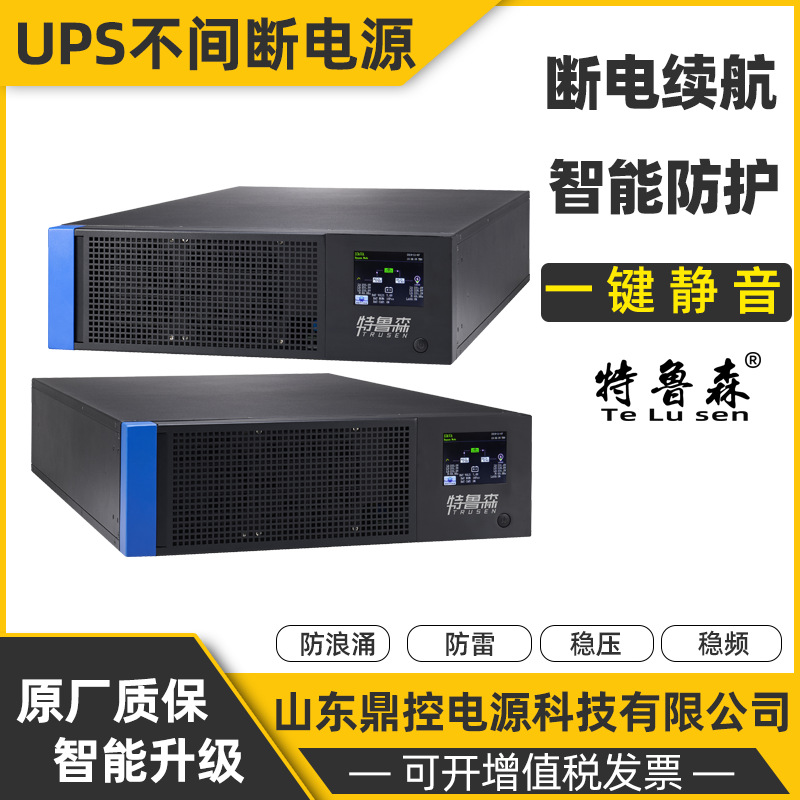 特鲁森TLS1102-LR机架式UPS不间断电源2KVA1600W外接电池包柜安装