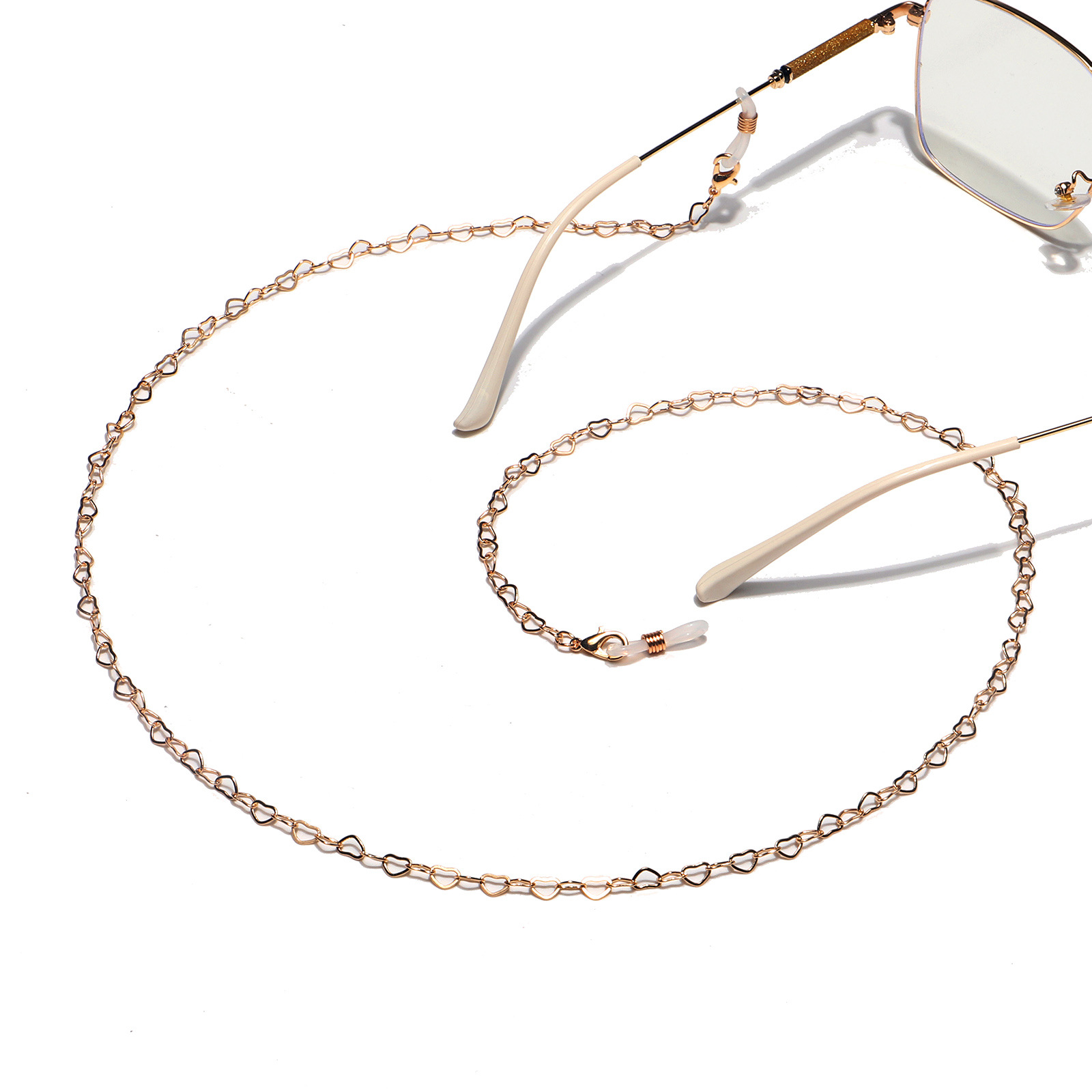 Plating Design Gold Color Simple Peach Heart Color-preserving Glasses Chain