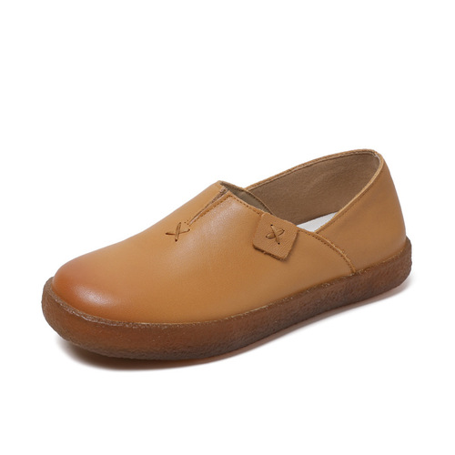 Soft bottom first layer cowhide retro lady literary fairy retro tendon bottom mother's shoes maternity large size soft women